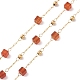 Chaînes de perles carrées en agate rouge naturelle AJEW-SZ0002-43H-1