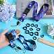 GORGECRAFT 38PCS Anti-Lost Necklace Lanyard Set Including 2PCS Anti-Loss Pendant Strap String Holder with 36PCS 13&16&18mm Black Silicone Rubber Rings for Office Key Chains Outdoor Activities DIY-GF0008-32-3