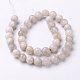 Facetas de ágata natural de hebras de perlas redondas G-L383-11-12mm-2