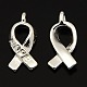 Breast Cancer Awareness Ribbon Carved Word Hope Tibetan Style Alloy Message Alloy Pendants LF5104Y-NFS-1