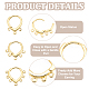 BENECREAT 12Pcs 3 Style Brass Hoop Earring Findings KK-BC0012-37-4