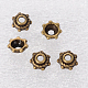 チベットスタイルの合金のビーズのキャップ  鉛フリー＆ニッケルフリー＆カドミウムフリー  花  6花びら  アンティークブロンズカラー  サイズ：直径約5mm  厚さ2mm  穴：1mm X-TIBEB-A0514-AB-FF-2