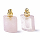 Pendentifs de bouteille de parfum ouvrants en quartz rose naturel G-T130-14A-3