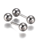 304 inox orecchini a sfera in acciaio EJEW-H113-02P-C-2
