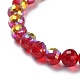 Glitzernde Stretch-Armbänder aus Glas mit runden Perlen für Damen BJEW-JB09423-4
