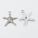 Vintage Antique Silver Tone Tibetan Style Starfish Pendants X-EA306Y-AS-1