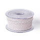 編み紐  革のアクセサリーコード  ジュエリーDIY製版材料  ホワイト  3mm  約5.46ヤード（5m）/ロール WL-I004-3mm-D-11-1