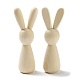 Adornos de conejo de madera sin terminar de Pascua DJEW-Z004-01-1