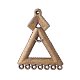 チベット風合金シャンデリアパーツ  三角形  アンティークブロンズ  43.5x34x2mm  穴：1mm PALLOY-L208-010AB-2