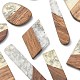 20 pz 10 stili resina trasparente e pendenti in legno di noce RESI-YW0001-30-2