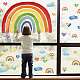 SUPERDANT Rainbow Wall Stickers with Colorful Heart Shape Wall Decals Blue Clouds DIY Wall Art Decor Self-adsive Sticker for Baby Nursery Children Bedroom Living Room Wall Decor DIY-WH0228-759-4
