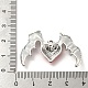 合金エナメルチャーム  アンティークシルバー  翼のチャーム付きハート  レッド  25x37x5mm  穴：1.8mm FIND-Z015-02AS-3