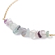 2pcs bracelets de cheville en perles de fluorite naturelle de 2 couleurs avec 304 chaînes de câbles en acier inoxydable AJEW-AN00481-02-5