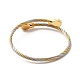 Placcatura ionica (ip) 304 braccialetto con polsino in corda intrecciata in acciaio inossidabile BJEW-P283-19G-2