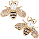 Gorgecraft 2pcs broche en alliage d'abeille avec perle de résine JEWB-GF0001-23-1