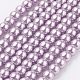 Hebras redondas de perlas de vidrio teñido ecológico HY-A002-4mm-RB017-1