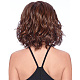 ファッションの女性のかつら  耐熱高温繊維  ショート＆カーリーヘア  サドルブラウン  15.7インチ（40cm） OHAR-L010-027-4