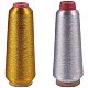 JEWELEADER 2 Spools 6500 Yards Gold Silver Machine Embroidery Threads Polyester Sewing Thread Cross Stitch Floss for Making Handicraft Tassel Quilting Clothing Home Textile Decoration 3280 Yards/Spool OCOR-PH0003-29-2