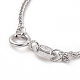 Collar de cadenas de trigo de plata de ley 925 chapada en rodio para mujer STER-I021-03A-P-4
