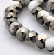 Half Plated Faceted Rondelle Electroplate White Glass Beads Strands GLAA-A024D-HP01-1