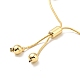 Gestellplattiertes rundes Perlen-Schieberarmband aus Messing für Frauen BJEW-B066-01A-02-3