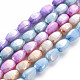 Mèches de perles de verre craquelé peintes au four opaque EGLA-S174-21-1