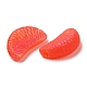ベーキングペイントゴム引きスタイルのアクリルビーズ  オレンジのスライスを分割する  レッドオレンジ  17x28x9.5mm  穴：3.5mm MACR-D074-01A-2