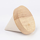 木製のネックレスディスプレイ  フェイクスエードと  円錐形のディスプレイスタンド  桃パフ  8.7x9.3cm NDIS-E020-05A-2