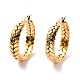 Vacuum Plating 201 Stainless Steel Leaf Wrap Hoop Earrings with 304 Stainless Steel Pin for Women X-EJEW-F280-26A-G-1