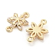 Brass Pave Clear Cubic Zirconia Connector Charms KK-Q789-10G-2