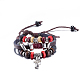 Adjustable Retro Key Zinc Alloy and Leather Multi-strand Bracelets BJEW-BB16032-1