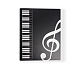 プラスチックピアノシートフォルダー  バインダーミュージックホルダー  楽譜オーガナイザー  長方形  ブラック  500x315mm  内径：450x302mm  40冊/本 MUSI-PW0002-035A-1