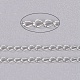 真鍮ツイストチェーン  カーブチェーン  ハンダ付け  スプールで  オーバル  鉛フリー＆カドミウムフリー  銀色のメッキ  5x4x0.5mm  約301.83フィート（92m）/ロール CHC-Q001-5x4mm-S-1
