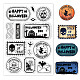 GLOBLELAND Halloween Clear Stamps Postmark Vintage Postage Silicone Clear Stamp Seals for Cards Making DIY Scrapbooking Photo Journal Album Decoration DIY-WH0167-56-916-1