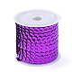 環境に優しいプラスチックスパンコールビーズ  スパンコールビーズ  装飾アクセサリー  フラットラウンド  青紫色  6mm  約5m /ロール PVC-Q092-6mm-12-1