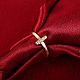 Крест сплава олова чешский горный хрусталь свадьбы палец кольца для женщин RJEW-BB15367-6G-6