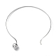 304 Stainless Steel Round Ball Pendant Choker Necklaces NJEW-D058-01P-3