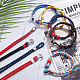 Anattasoul 9 pièces 9 couleurs bracelets de cordon de survie en polyester sertis de fermoirs d'ancrage en alliage BJEW-AN0001-59-5