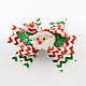 クリスマスグログランちょう結びワニのヘアクリップ  鉄のクリップ付き  レッド  プラチナ  110x146mm  クリップ：56x8mm PHAR-R167-20-1