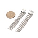 304 Stainless Steel Ball Chains Tassel Stud Earrings EJEW-TA00196-3