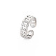 304 anillo de puño abierto de cadena de eslabones de acero inoxidable para mujer RJEW-S405-195P-3