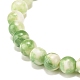 Stretcharmband mit runden Perlen aus natürlicher weißer Jade BJEW-JB07968-04-5
