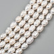 Oval Natural Cultured Freshwater Pearl Beads Strands PEAR-R015-45-7