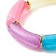 Acrylic Tube Beaded Stretch Bracelets BJEW-JB07766-5