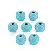 Painted Natural Wood Beehive Beads WOOD-Q040-019B-A01-2