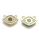 Brass Micro Pave Clear Cubic Zirconia Charms KK-N227-39-NF-2