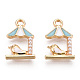 Light Gold Plated Alloy Charms X-ENAM-T009-44A-2