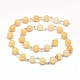 Natural Gemstone Round Beads Platinum Brass Handmade Chains G-A126B-8mm-04-1