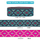 PandaHall Elite 14M 4 Colors Ethnic Style Rhombus Pattern Polyester Ribbon OCOR-PH0003-90-2