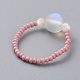 Anelli elastici di perle di vetro RJEW-JR00285-03-3